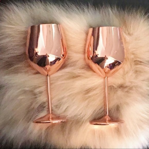 ✨Elegant Rose Gold Stainless Steel Glasses (2)